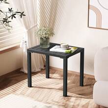 Crestlive Products - Mesa auxiliar rectangular de aluminio, mesa auxiliar para patio, pequeña mesa de centro para exteriores y interiores - Negro - - Ver 10