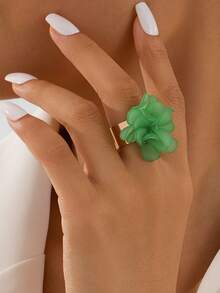 1 件女士开口戒指，树脂花朵设计，梅花星球手指装饰，适合夏季、派对、婚礼、度假、返校、新年、送给朋友和家人的礼物