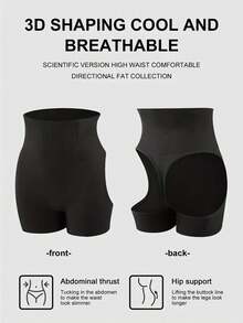 1Pc Women High Waist Shapewear For Tummy Control, Hip Lifting, Postpartum Recovery - Lace Trim Waist Trainer Body Shapers Gym Accessories Belly Slimming Girdles, Lumbar Girdles Belly Slimming Corset - 黑色 - 查看 4