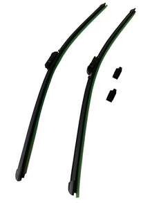 Par Plumas Limpiaparabrisas Delantera Tipo Banana Curva 28 Pulgadas - Negro - Ver 1