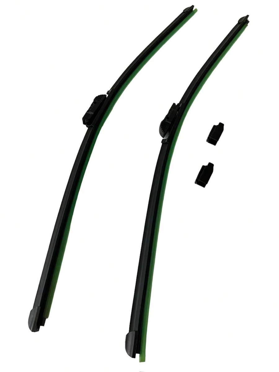 Par Plumas Limpiaparabrisas Delantera Tipo Banana Curva 28 Pulgadas - Negro - Ver 1