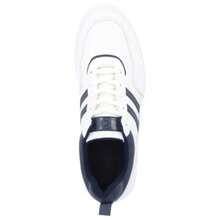 Zapato Tenis De Piso Para Caballero Color Blanco Sintético Ultraligero Con Cintas Ajustables Y Detalle En Contraste - Blanco - Ver 4