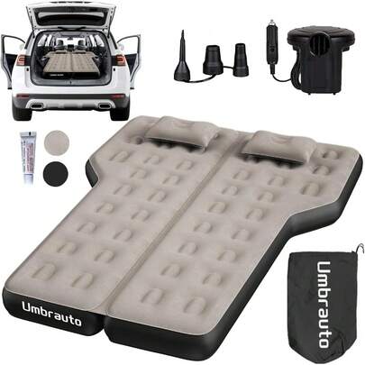 Local ShippingInflatable Car Sleeping Airbed For Fold-Down Backseat Back Trunk,Umbrauto SUV Camping Air Mattress Bed For Mid-To-Full Size SUVs,  With Air Pump, Pillows And Carry Bag