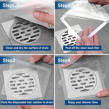 Disposable Hair Catcher Shower Drain Mesh Stickers, Hair Catchers Shower, 25 Pack, 3.5 Inch - Round - 6.1 Inch - 25 Pack - View 7