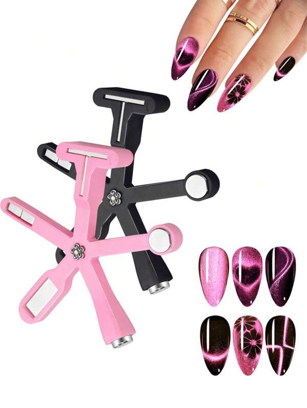 1pc Pentagram Cat Eye Magnetic Nail Gel Polish Tool, Multi-Functional Cat Eye Nail Art Magnetic Stick