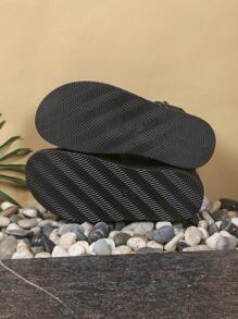 Women's Flat Sandals, New Thick Sole Black Sandals, Roman Style Non-Slip Versatile Fashion Sandals, Casual Summer Beach Sandals