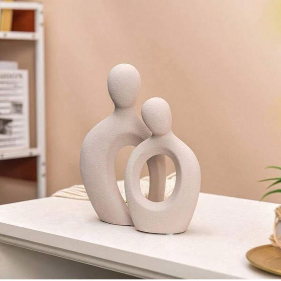 Nordic Abstract Couple Statue Fitting White Black Home Decor, Living Room, Office, For Home - 絨面革 - 查看 1