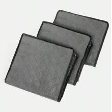 3pcs/1pc/10pcs Non-Woven Fabric Storage Box, Foldable Storage Bag, Dustproof, Safety Zipper Closure, Portable With Side Handle
