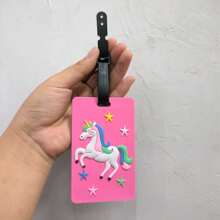 1pc/2pcs Cute Unicorn Luggage Tag Bag Charm, Pink Series, Perfect For Luggage, Backpack, Unique Gift For Boyfriend, Girlfriend Suitcase Tag Pendant Holiday Vacation For Travel For Honeymoon For College For School Bag For Flying For Cruise For Bags Portable Anti-Lost