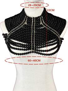 Catena corporal e collana per spalla in finta perla, realizzata a mano, adatta per le donne - gioielli multi-strato versatili per uso quotidiano, feste, discoteca e vacanze - scialle di lusso