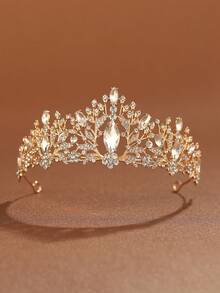 1件经典合金婚礼皇冠，适合女士婚礼、生日派对 - 彩色 - 查看 6