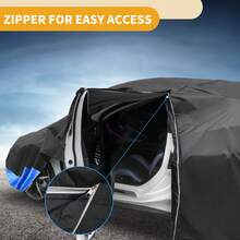 Car Cover Waterproof All Weather 210D, UV Sun Rain Protection, With Left Side Zipper - Black Blue for Toyota RAV4 - View 6