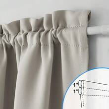 Local Warehouse- Door Curtain Panel, Grey French Door Curtains Blackout Thermal Insulated Curtain Sidelight Privacy For Window/Living Room/Doorways/Classroom (25W By 72L Inches, 1 Panel) - 自然的 - 查看 4
