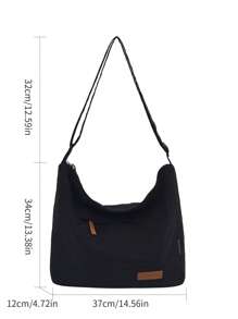 Bolso bandolera minimalista y casual para mujer, de un solo color con correa ajustable, ligero y portátil, ideal para universidad/colegio, para chicas adolescentes; Bolso bandolera de un solo color casual y de nailon para chicos adolescentes; Bolso de hombro con estilo artístico para la escuela, el trabajo y los viajes
