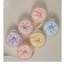 2Pcs Handcrafted Rose & Peony Flower Scented Candle Perfect For Yoga, Meditation, And Relaxation! Shaped Like A Lotus With Rich Fragrances, It's Reusable – You Can Use It As An Incense Burner Or Storage For Yoga Items.