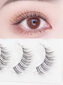 5 对自然透明假睫毛，自然外观，睫毛延长，卷翘柔软，适合初学者，日常，派对约会假睫毛，睫毛，睫毛，假睫毛 - 自然纖長款 - 查看 3