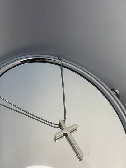 Transfronteiriço europeu e americano novo colar de cruz de aço de titânio colar versátil de aço inoxidável masculino