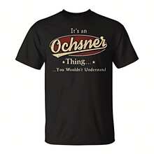 Ochsner Personalized Name Gifts Name Print S With Name Ochsner Uni T-Shirt Pm 220G Cotton T-Shirt For  And Wo – Heavyweight Yet Soft, Designed For Everyday Wear, Work, Street Style, Or Lounging At Home – Combines Minimalist, Retro, And Urban Fashion – Perfect Gift For Birthdays, Days, , Family, Or Yours - Black - View 1