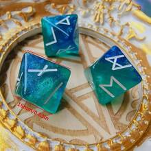 3/6pcs Magical Galaxy Rune Dice Set - Dual Color Changing Acrylic Material, Perfect For Divination And Wish Fulfillment - Ideal Christmas And Hobby Gift - Multicolor - View 5