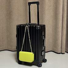 1pc 20" Carry-On Luggage, Silent Multidirectional Wheels, High-Strength Anti-Pressure Hard Shell PC Material, Large Capacity Travel Suitcase - Black - View 2