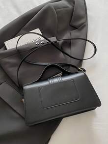 优质PU翻盖纯色手提方形包，简约通勤斜挎包，小容量纹理立体手提包。适合购物、钱包、学生、年轻女性、办公室女性。非常适合办公室、大学、工作、商务、通勤、户外活动、旅行和野餐。