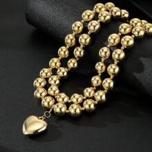 2 Stücke Goldenes Herzketten Set für Frauen, Tagesbedarf