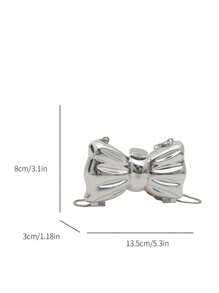 1 pieza Bolso de embrague mini acrilico con efecto metalico plateado brillante, bolso decorativo versátil para mujer con cadena, almacenaje de joyas y auriculares, regalo para mujer, adecuado para el día de San Valentín, fiesta, vestido de novia, uso como bolso de hombro/cruzado, elegante monedero para mujer