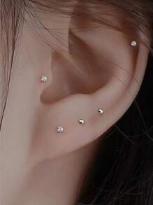 4 Pairs Classic Cubic Zirconia Stud Earrings Set In Black & White, Hypoallergenic, Can Be Worn While Sleeping, Copper Nickel-Free Plating, Suitable For Women's Daily Wear And As Valentine's/Thanksgiving Gifts, Versatile Fashion Accessory For All Seasons