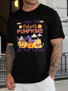 Camiseta de calabaza más linda de Halloween - Camiseta divertida de calabaza para hombres, mujeres, camiseta gráfica de otoño, camiseta de temporada de miedo, camiseta de disfraz de Halloween, camisetas a juego para la familia - Negro - Ver 1