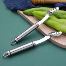 1pc Stainless Steel Cut Pepper To Core Household Tiger Skin Green Pepper Seeded Vegetable Slicer Tomato Core Remover Deseeder Tool
