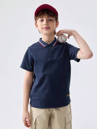 Balabala Boys' Polo Shirt, Breathable Cooling Summer Tee For Kids, 2025 New Arrival