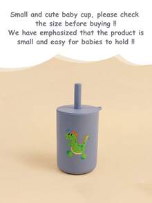 1 件迷你 150 毫升/5 盎司硅胶吸管杯，适合幼儿学习喝水，实用喂食吸管杯，婴儿礼物 - 彩色 - 查看 11