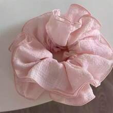 6pcs Women Multi-Color Fresh Lace Double Layer Ruffle Scrunchies, Suitable For Everyday Use