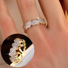 1pc Fashionable Versatile Cubic Zirconia Heart Ring For Women, Suitable For Daily Wear On Index Finger Valentines,Mom,Mother,Mother's Day,Gift - Ring - View 23
