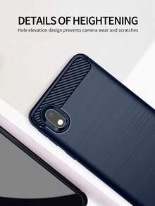 Funda Uso Rudo Con Clip Para Samsung Galaxy A01 Core Estuche Protectora Resistente Celular Compatible Antigolpes Cover Accesorios - FUNDA ASPECTO FIBRA DE CARBONO NEGRO AZUL - Ver 3