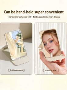 Folding Portable Makeup Mirror, Cosmetic Mirror With Stand, Travel Mirror, Beauty Supplies, Desktop Makeup Mirror,Rectangle Desktop Compact Mirror Folding Small Simple Style Makeup Mirror Travel Portable Cosmetic Touch-Up Mirror For Women Girl Gift - Makeup Mirror Travel Accessories Bag Beach Car Accessories Travel Essentials Travel Must Haves Vacation Summer Holiday Back To School