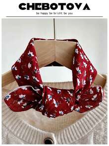 1条女士春夏新款柔软丝滑波西米亚风小方巾，亲肤舒适，百搭印花领巾/头巾，可搭配连衣裙 - 彩色 - 查看 15