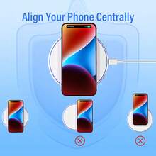 15W 最大功率无线充电板，兼容 17/16/15/14/13/12/SE/11/11 Pro/XS Max/XR/X/8、Galaxy S23/S22/Note、Pixel/G8/7，支持快速无线充电 - 白色 - 查看 6