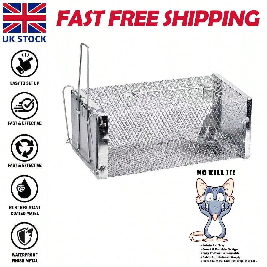 1/2 Rat Trap Mouse Catcher Humane Cage Live Animal Rodent Mice Indoor Outdoor - Silver - View 1