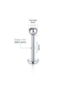 CIZME 16G Lip Labret Medusa Monroe Rings Studs Stainless Steel Tragus Helix Cartilage Earring Stud Rings Piercing Jewelry Bar Length 6mm 8mm 10mm 12mm Mix Color - Lip Rings - View 6