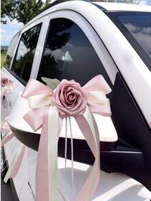 1 Decoración de lazo para el espejo retrovisor y manivelas de la puerta del coche de boda en estilo europeo y americano retro, decoración de flores del cortejo. Decoración de respaldo de silla de boda, suministros de boda, lazos de flores de raso. Decoración para fiesta de San Valentín, decoración para la boda, decoración del hogar, Día de la Madre, decoración de temporada de graduación. Regalos de cumpleaños de verano, útiles escolares, decoración de habitación - Multicolor - Ver 7