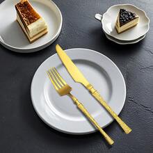 Belifou Kit 24 Jogo De Talheres Aço Inoxidável 416 Cintura Fina Textura Dourado - Vesta - Multicolorido - Visão 3