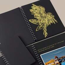 A5/A4 Black Paper Sketchbook, Spiral Bound Black Cardboard Drawing Pad, Blank Black Paper Sketch Book,Back To School,School Supplies