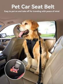 1pc Pet Car Restraint, Dog Leash, Cat Car Leash, Retractable Shock-Absorbing Reflective Strap Tether Leash, Forr Pet Travel!