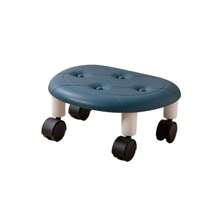 1 pièce Tabouret mobile bas avec roulettes pivotantes - Repose-pieds en plastique sans formaldéhyde pour la maison, le salon, la chambre - Pouf rond multifonctions confortable, outil et accessoire, sans odeur