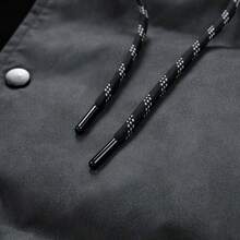 男士连帽加厚棉服，冬季保暖厚款，休闲街头服饰，户外运动 - 黑色 - 查看 4