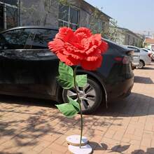 Giant Flowers For Decoration Artificial Peony Flower Head Large Fake Flower For Background Wedding Stage Party Decor - Red - View 1