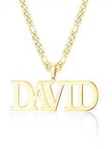 Anpassat namnhalsband i rostfritt stål - Personligt handskrivet namnhänge, herrmode minimalistisk hiphop-stil halsband, personliga smycken present till honom