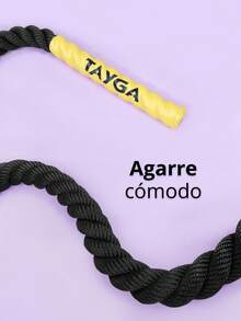 Cuerda Para Brincar Saltar Profesional Con Mango Amarillo TAYGA Negro - Negro - Ver 4