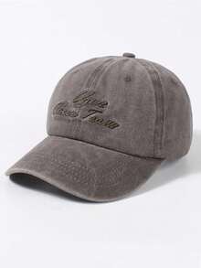 1 pieza Gorra de béisbol unisex de unicolor casual con bordado de letras, gorra snapback de poliéster casual, retro y versátil, apta para actividades al aire libre y uso diario - Ver 7